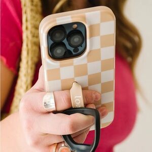🤎Loopy Case•Sand Dollar Checkered•iPhone 16 ProMax🤎